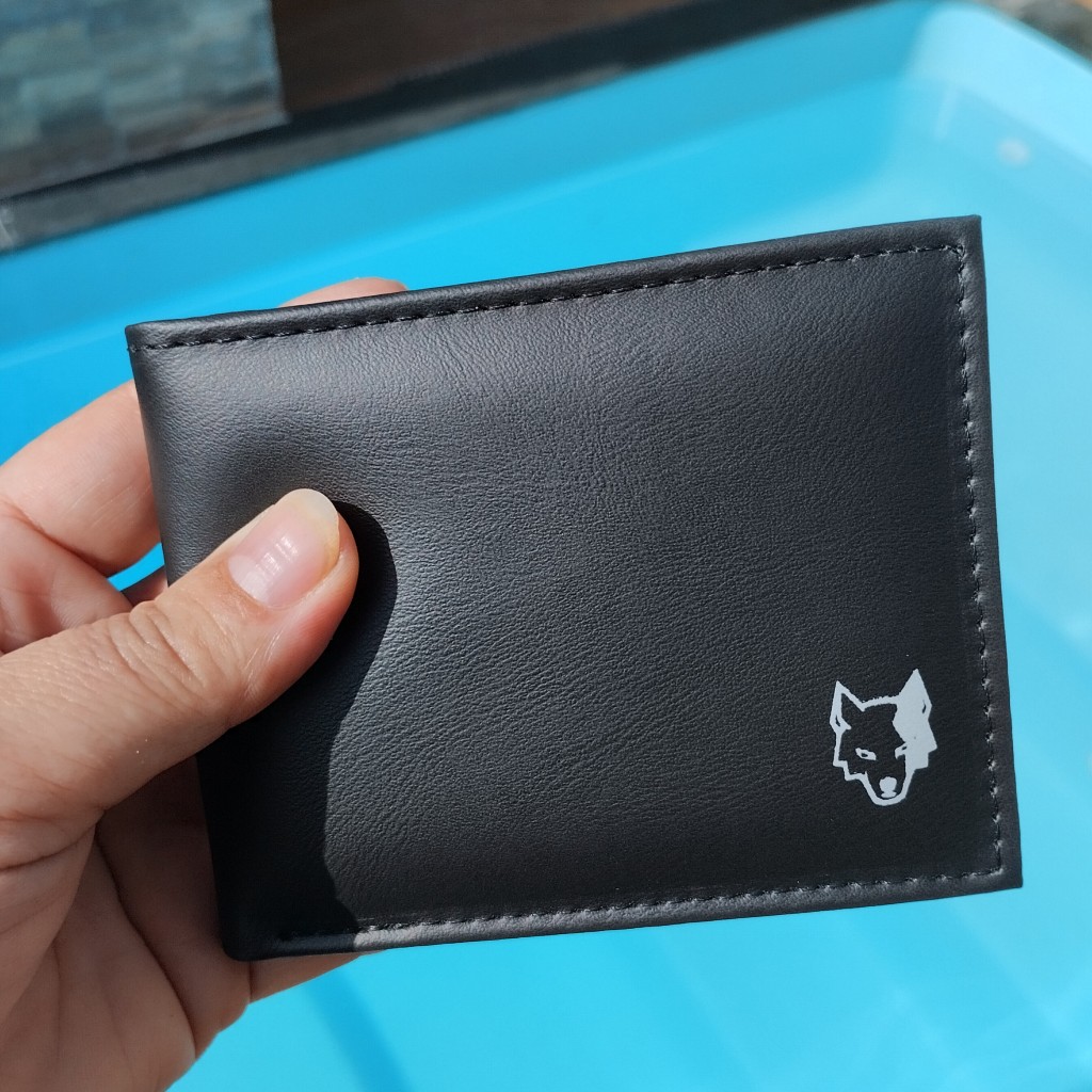 Carteira Masculina Couro Preto Sintético Premium Slim Leve e Compacta