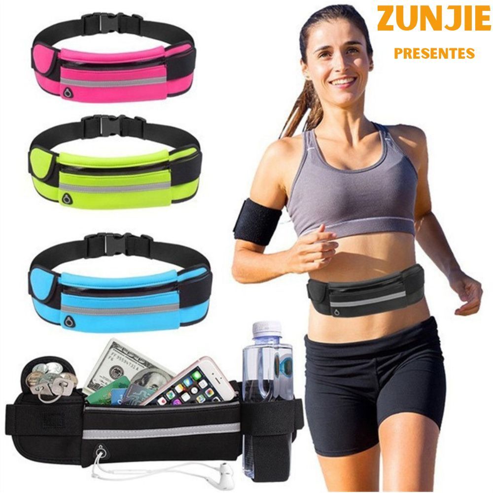 Pochete Fitness Corrida Academia Bike Caminhada Porta Celular E Agua Slim impermeável