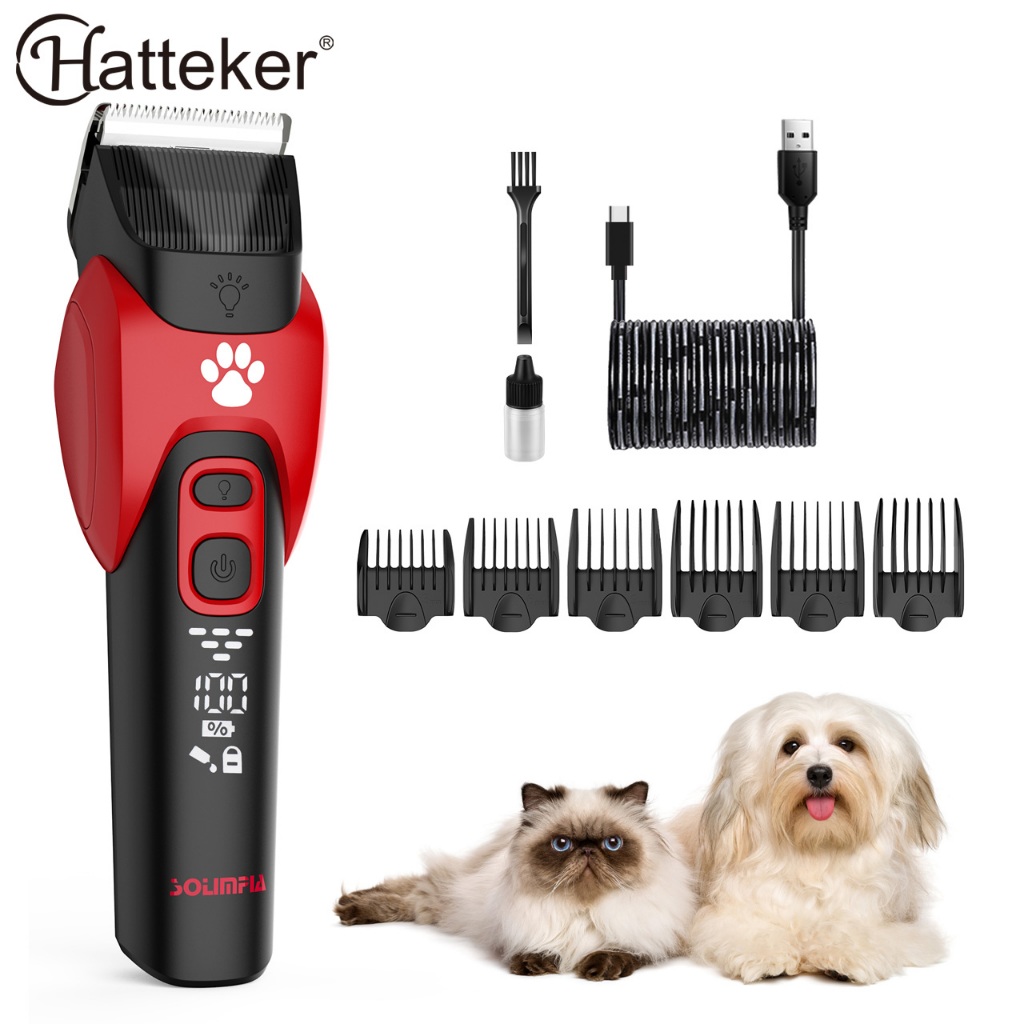 Máquina Pet de Tosar Carochos E Gatos Profissional Sem Fio Hatteker SK-1821
