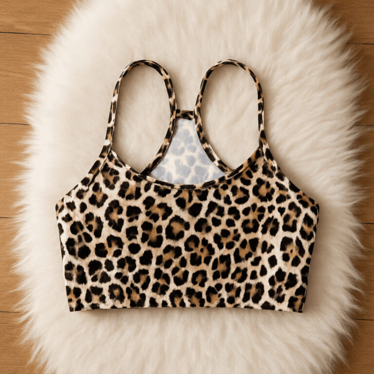 KIT C/2 Top Fitness Onça e Preto Cropped Feminino