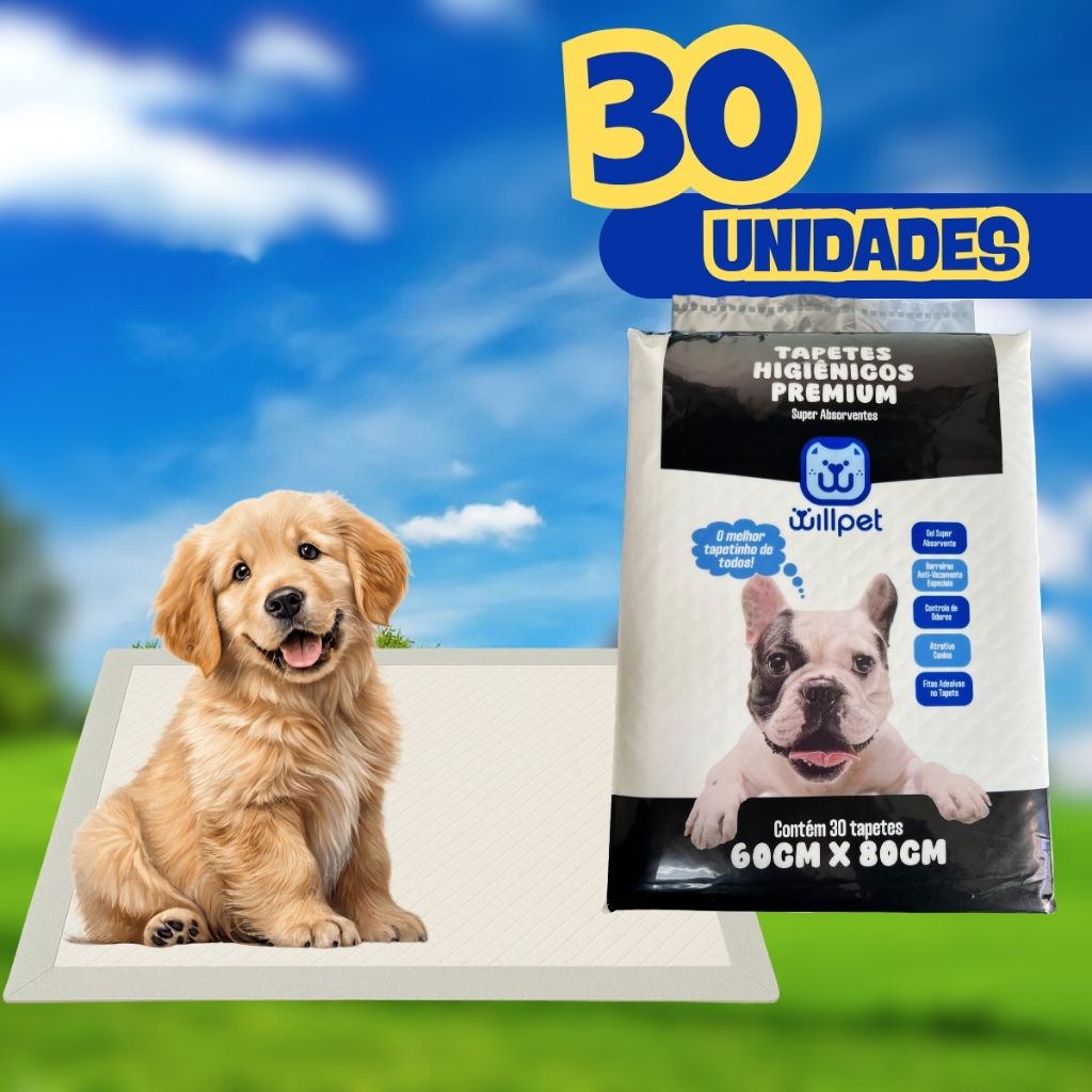 Tapete Higiênico Super Premium Para Cachorro 30 Unidades