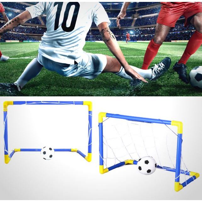 Kit 2 Trave Golzinho Futebol Rede e Bola brinquedo