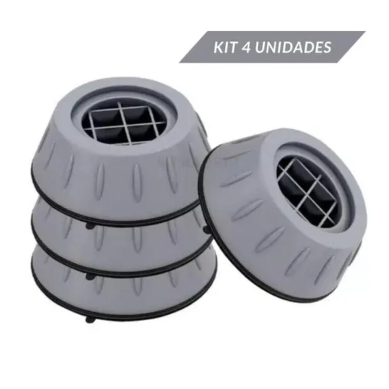 Kit 4 Pés Suporte Anti Vibração Máquina de Lav
