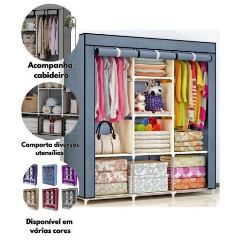 Guarda Roupa Dobrável Organizador De Roupas Port