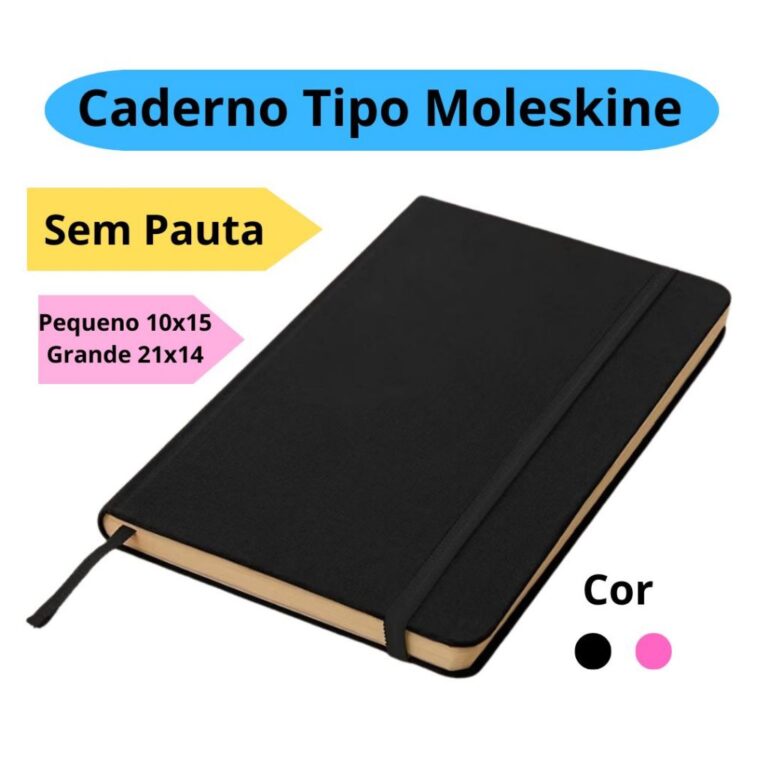 Caderno Pequeno ou Grande Tipo Moleskine 10x15cm S