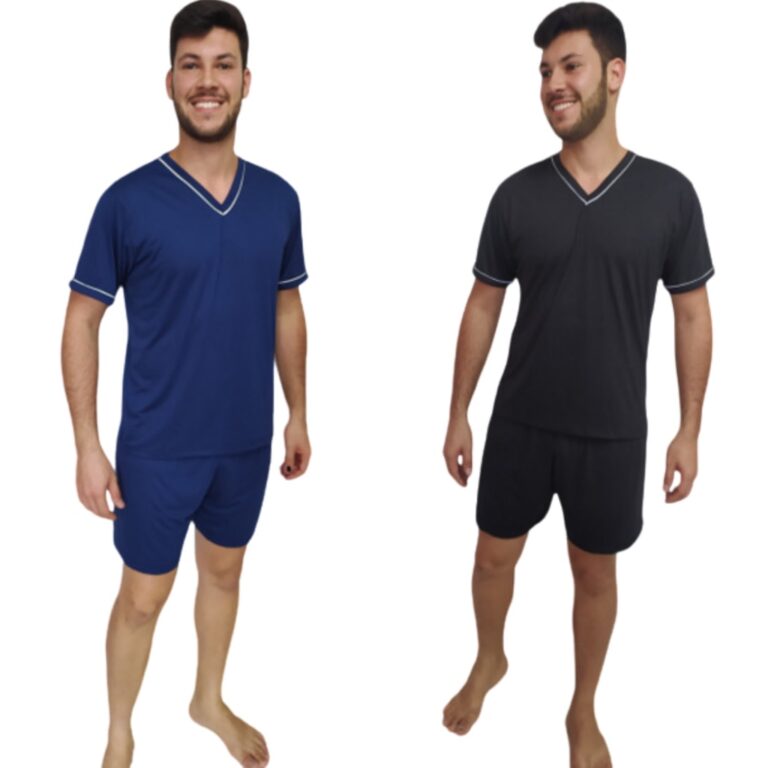 Kit 2 Pijamas Masculino Manga curta  Short de Ver