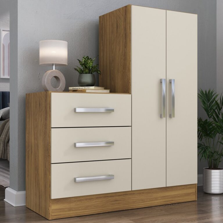 Cômoda 2 Portas 3 Gavetas Dunas Nature Off/White