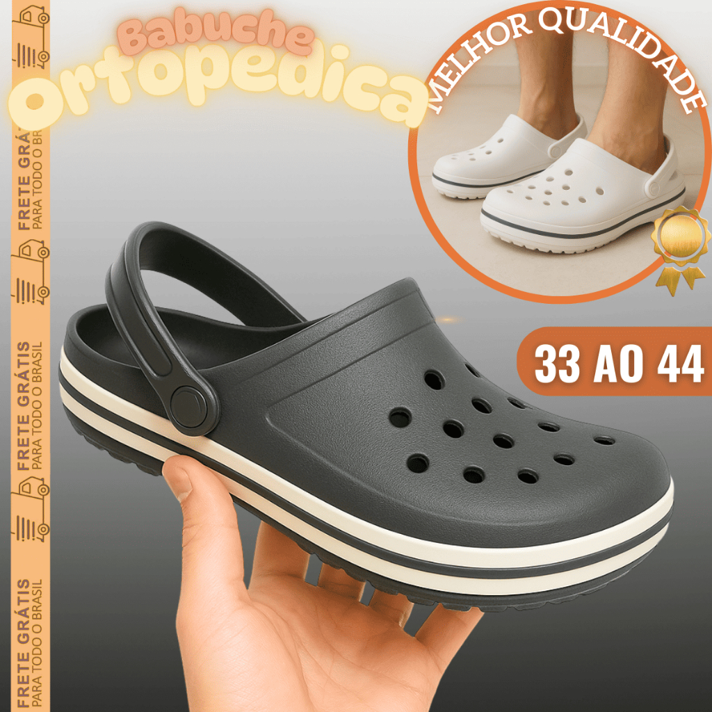 QUEIMA DE ESTOQUE: Babuche Ortopédica 33 Ao 44 Super Macia e Confortável