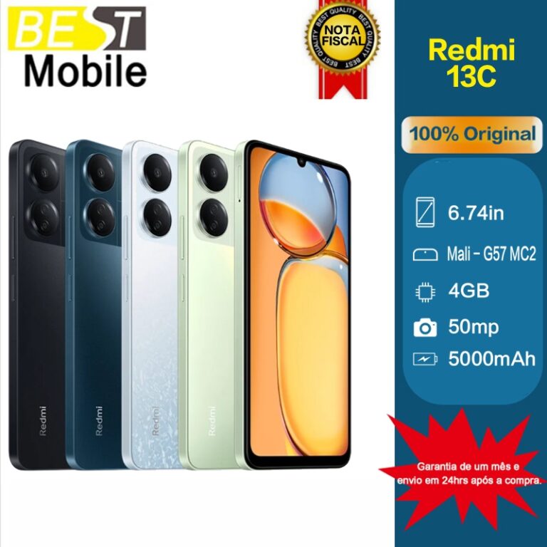 Celular Xiaomi Redmi 13C 4G 256GB e 128GB Versão 