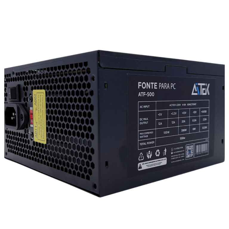 Fonte ATX para PC 500w, bivolt chaveado, ideal par