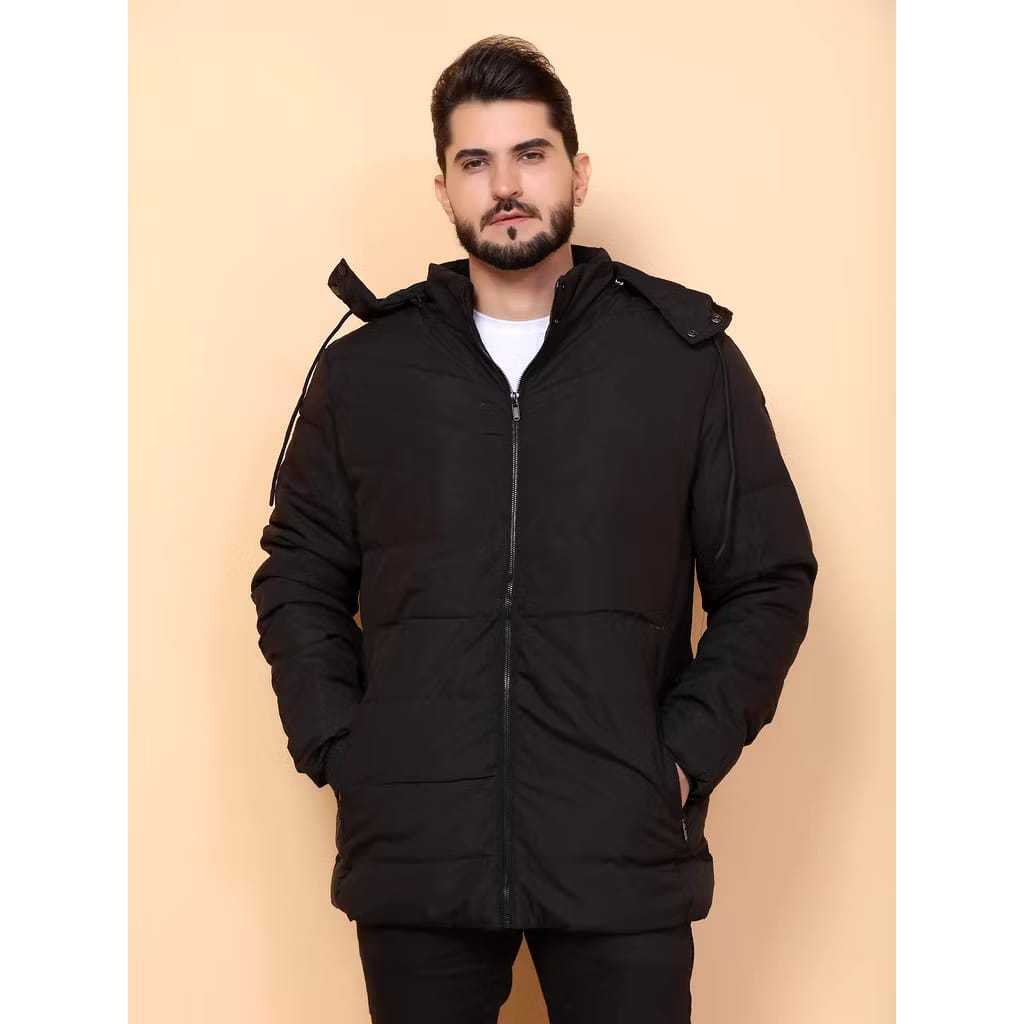 Jaqueta Bobojaco Forrado Preto Importado Grosso com Touca Removivel e Bolsos Inverno ano 2025