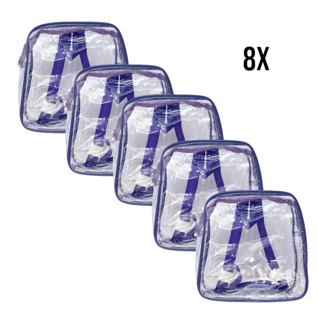 KIT COM 8 MINI mochila infantil transparente