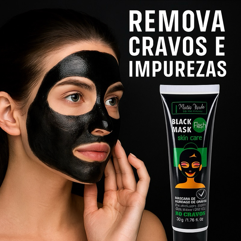 Máscara Facial Black Mask Flash  Limpeza Profunda e Remoção de Cravos