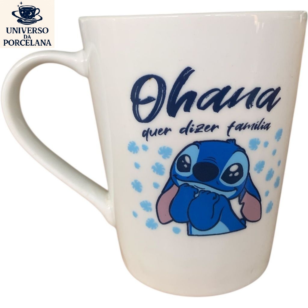 Kit 1, 2, 3 ou 4 Canecas Stitch Porcelana 290ml Lilo e Stitch Xícara Café Presente Criativo Atacado