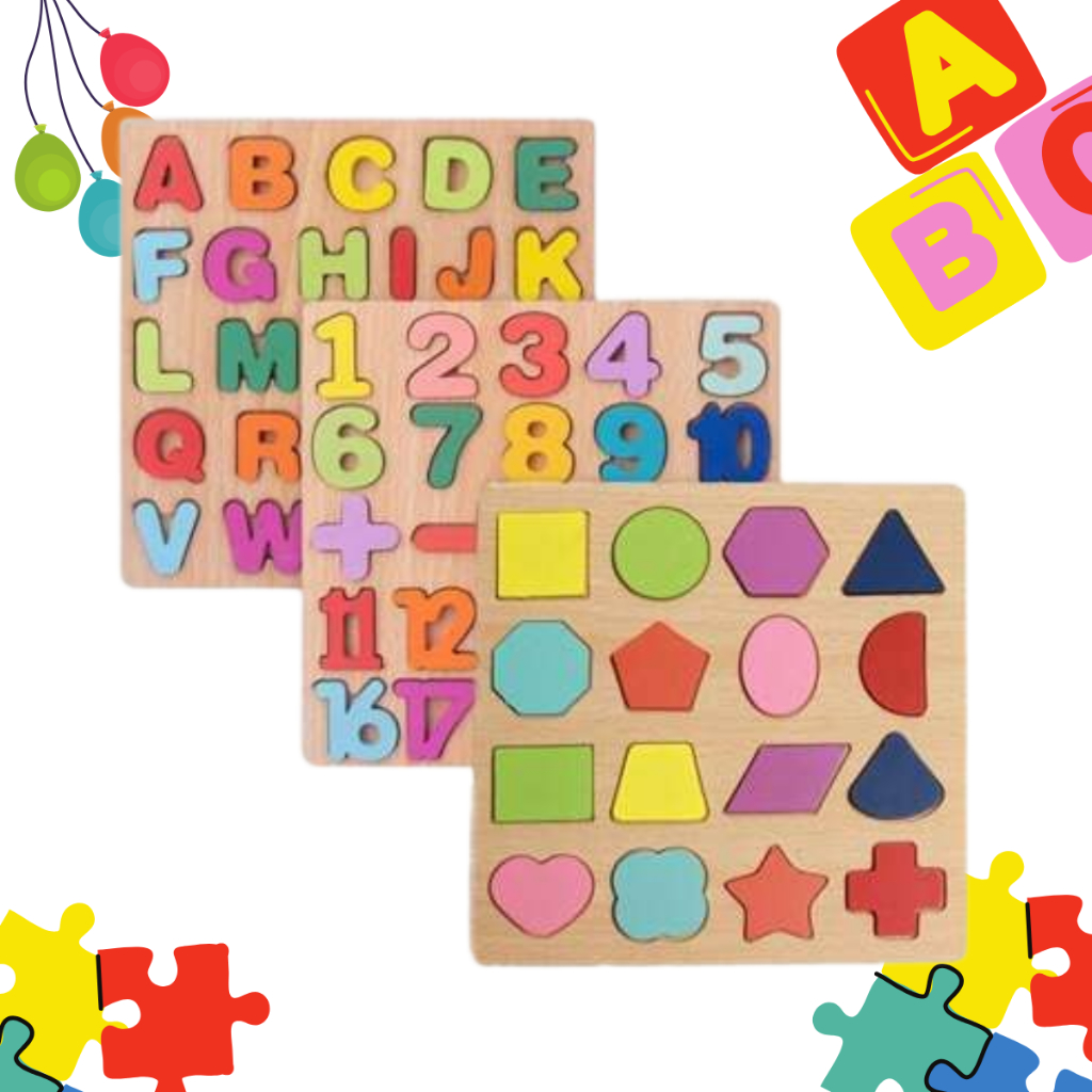 Kit 3 Tabuleiros Educativo Pedagógico Alfabeto Letras e Números e Formas Geométricas