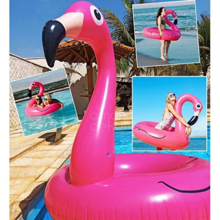 Boia inflável Flamingo 90 120 cm piscina praia