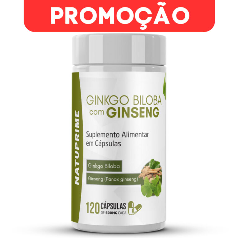Ginkgo Biloba + Ginseng Puro Legítimo 500mg 120 C