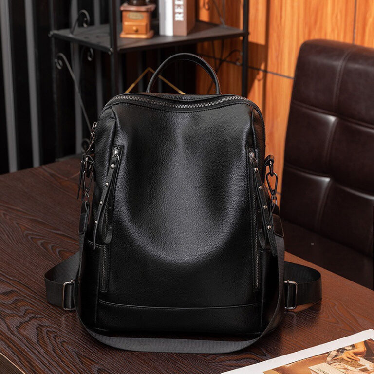 mochila feminina em couro PU alta qualidade média