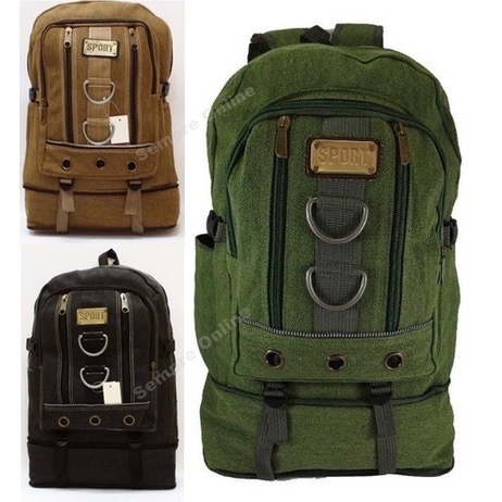 Mochila Masculina Grande  De Lona 50 Litros Viagem