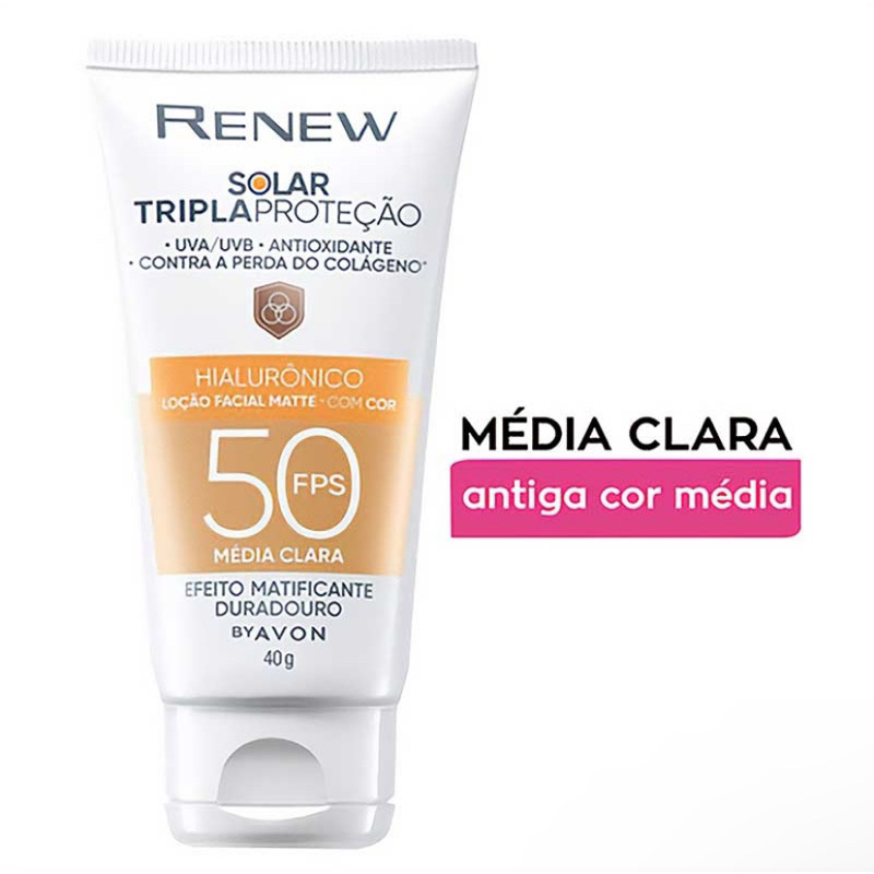 Protetor Solar Renew Com Cor Média Clara Fps