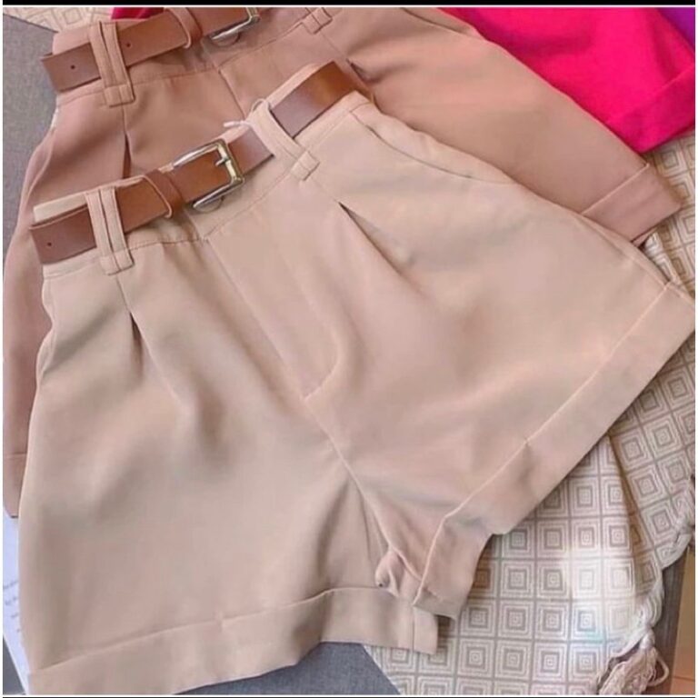 Short Feminino Alfaiataria Social com Cinto Cintur