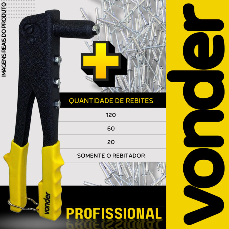 Kit Rebitador Profissional + Rebite, Alicate Rebit