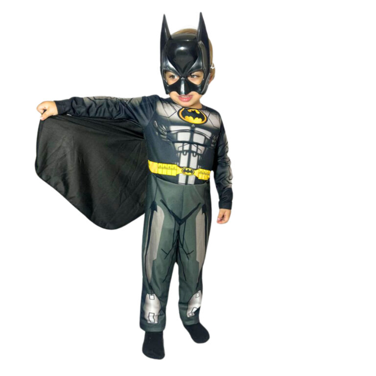 Fantasia Infantil Batman Longa Com Enchimento 3d