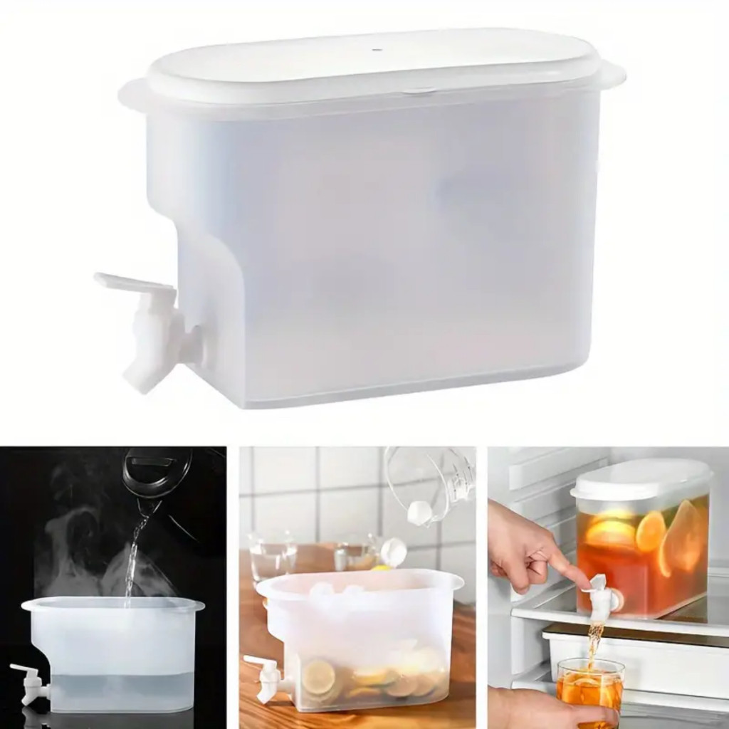 Suqueira Plastica Com tampa Para Geladeira Com Torneira Capacidade 3 Litros Para Agua Saborizada