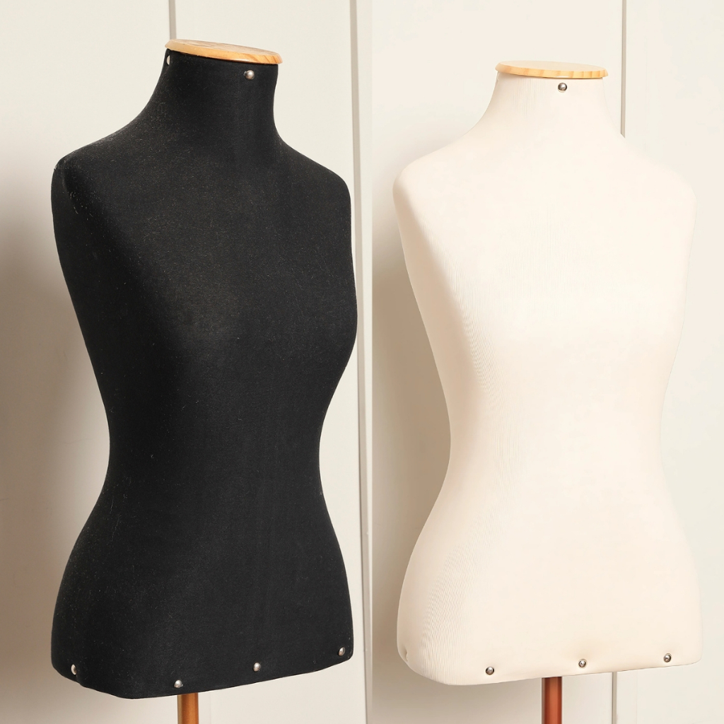 Manequim Busto Feminino com Pedestal Ajustável Costura e Vitrines Branco Preto Shopee