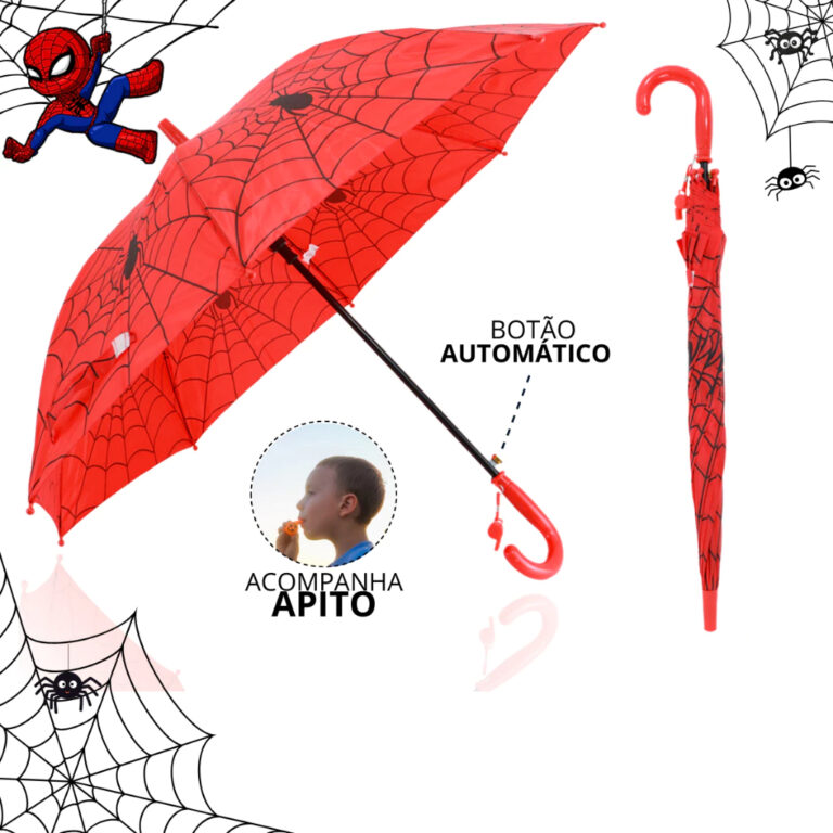 Guarda Chuva Infantil Homem Aranha Automático Ref
