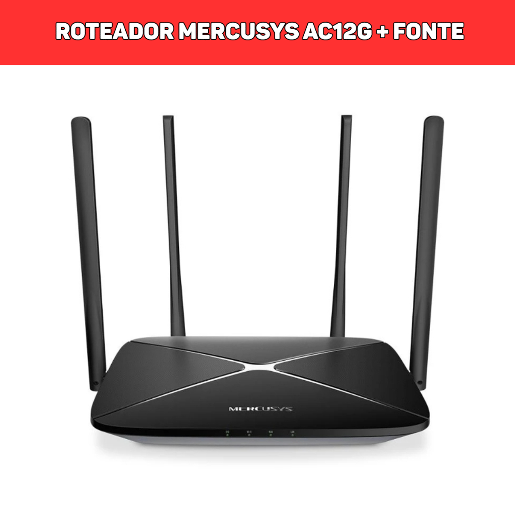 Roteador Mercusys AC12G Dualband Portas Giga AC1200 ( Recondicionado ) + Fonte