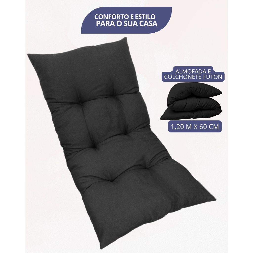 Futon Colchonete 120×60 Dobrável para Pallet Sofá Almofadão Decorativo Enrolável