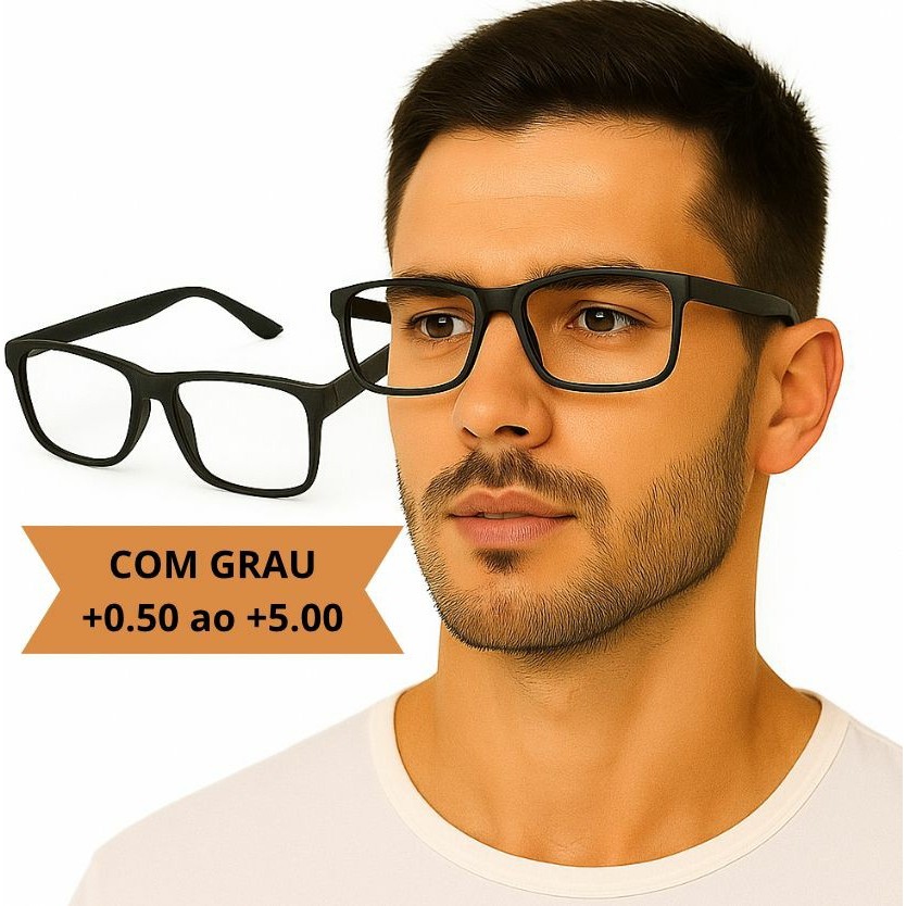 Óculos De Leitura Com Grau Perto Emborrachado Com Lentes Prontas Para Uso  Descanso Unissex Masculin