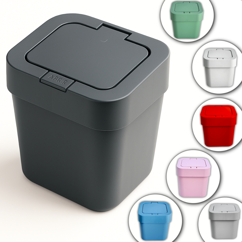 Lixeira Com Tampa Click Para Pia De Cozinha Banheiro Escritório Quarto Resistente Versátil Pequena C