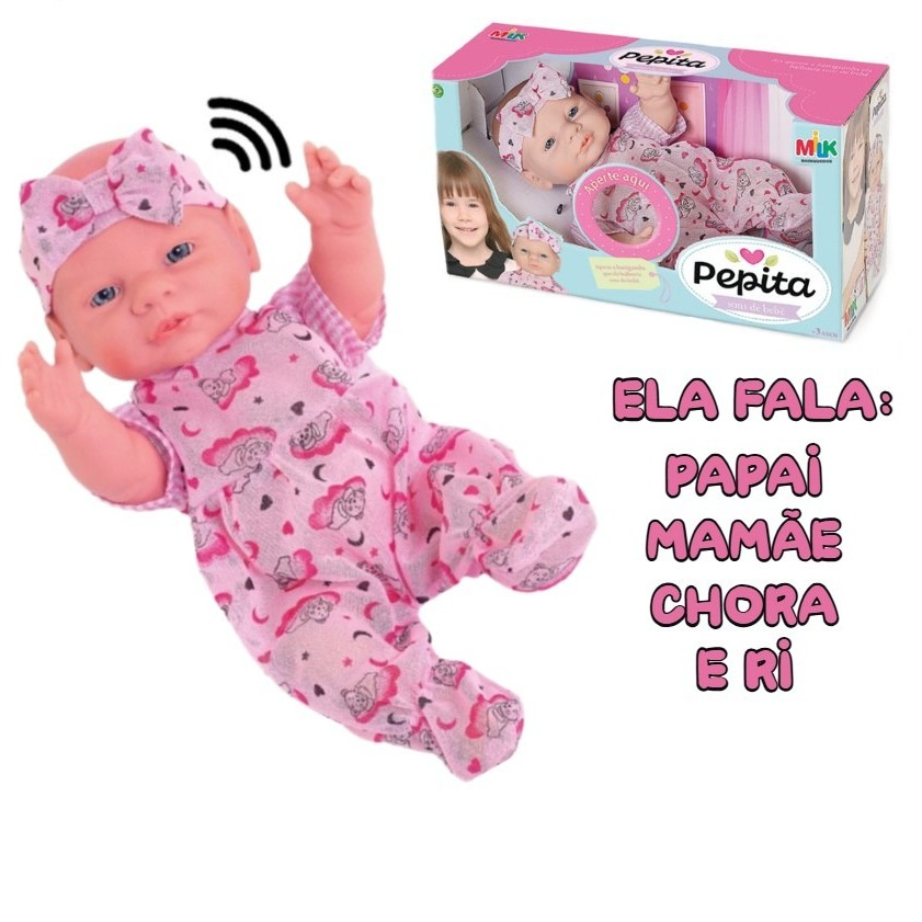 Boneca Pepita Que Fala Com Sons De Bebê – Milk Brinquedos