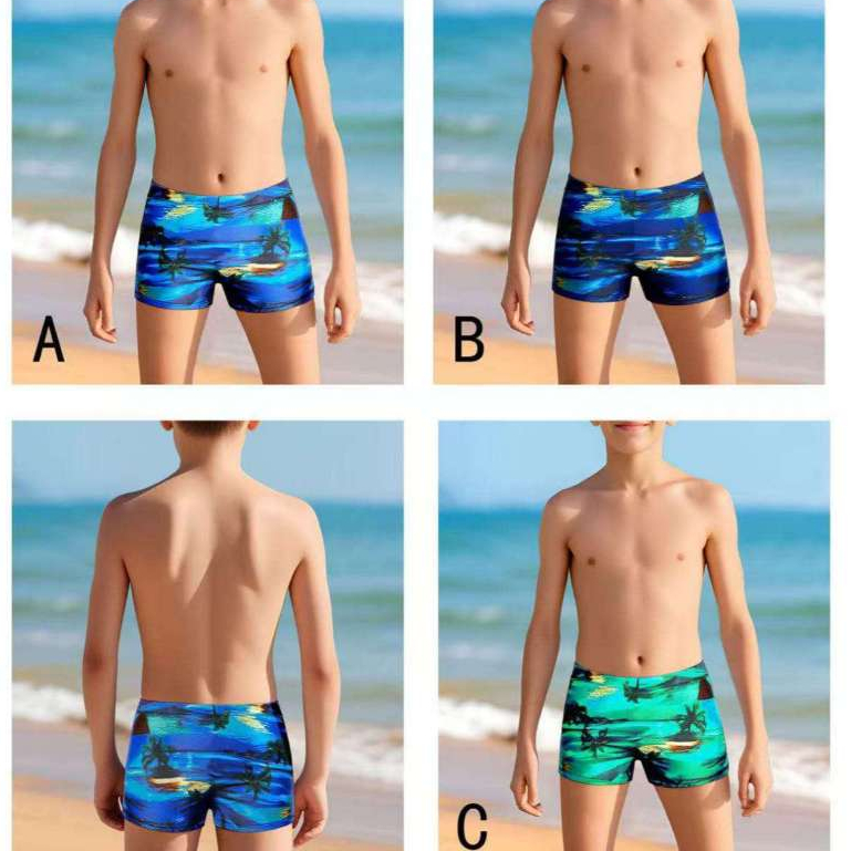 Sunga Box Lisa Coqueiros infantil/juvenil praia/pi