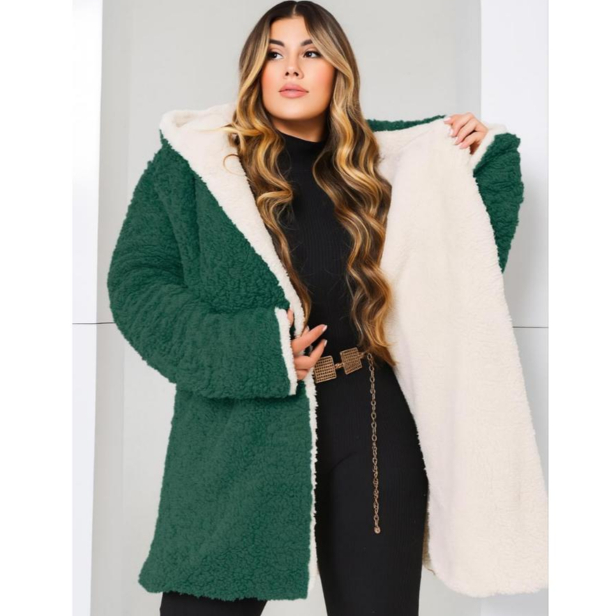 Casaco Teddy Plus Size Dupla Face
