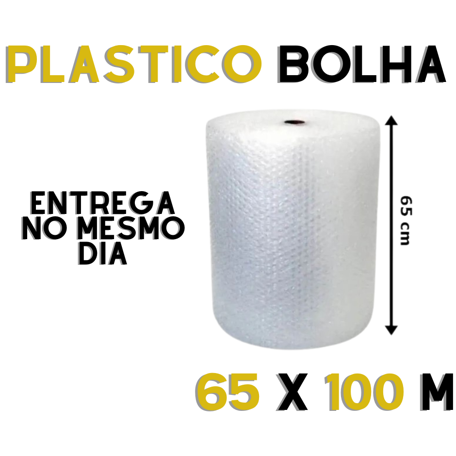 Bobina Plástico Bolha 65 Cmx100 Metros 25 Micras Resistente -PROTEJA SEUS BENS NA MUDANÇA– AFF