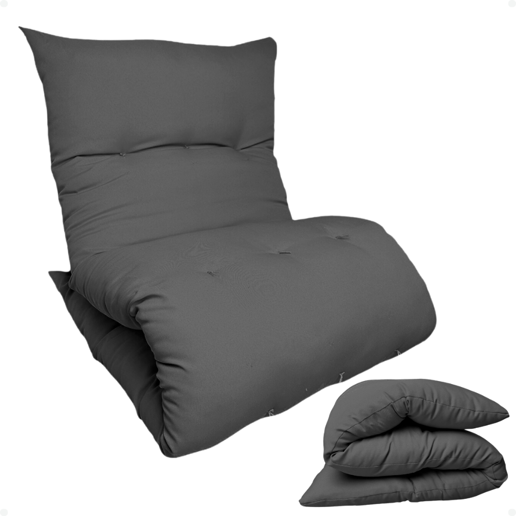 Colchonete Futon Dobrável 170×60 Almofada Colchão Portátil Solteiro Pallet Espreguiçadeira