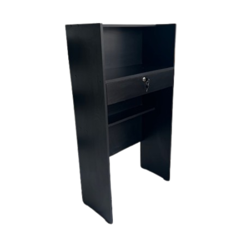 Balcão Caixa Box Slim Com Gaveta/recepçao/vallet/lojas/pet Shop 100% MDF Preto