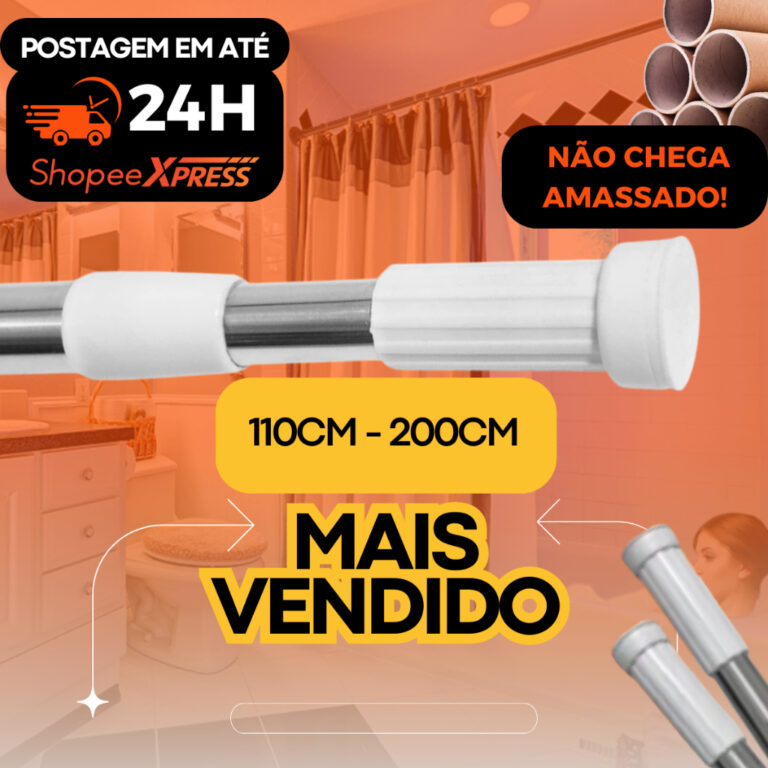 Varão Regulável Extensível Barra Pressão P/cor