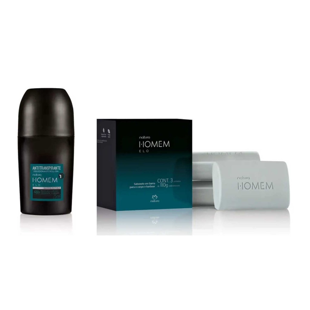 Kit Presente Hidratante Desodorante Roll On Corporal Refil Sabonete Necessaire Natura Homem Original