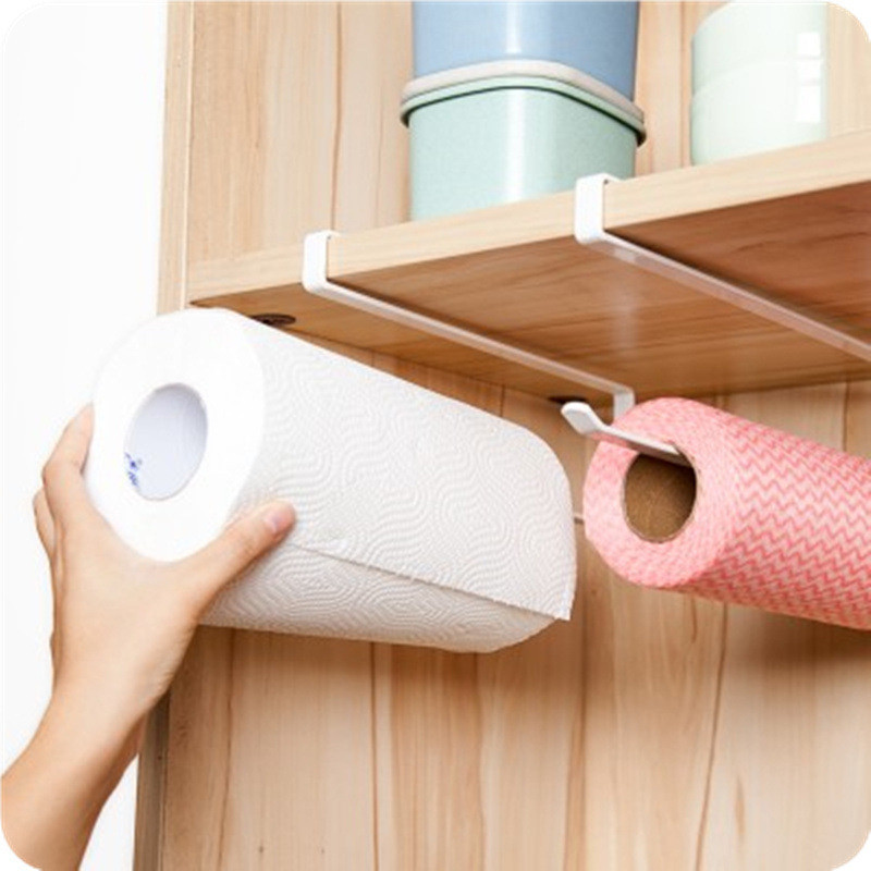 Suporte Para Porta Rolo De Papel Toalha Prateleira Multifuncional Branco / Prteo