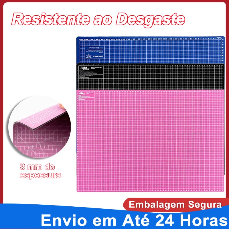 Tapete de Corte A3 45x30cm Dupla Face PVC Resistente Artesanato Patchwork