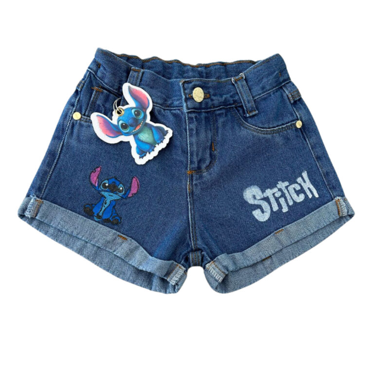 Short Jeans Infantil Personagem Verão Confortáve
