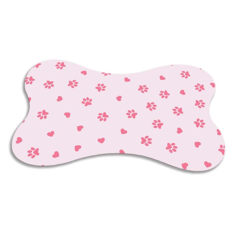 Tapete Osso para Gato e Cachorro Pet Comedouro Ros