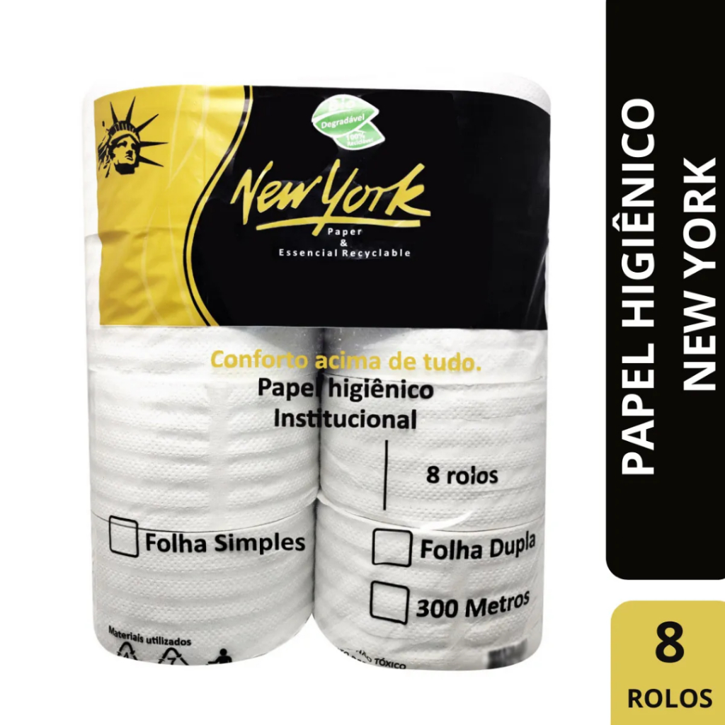 Papel Higiênico Rolão Luxo Econômico 8 Rolos Premium Industrial Folha Simples Atacado – Promoção