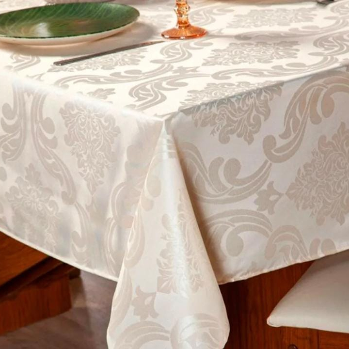 Toalha De Mesa Luxo 6 Lugares Jacquard Original Te