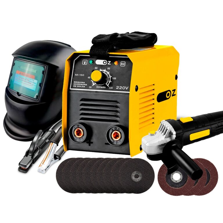 Kit Maquina De Solda + Esmerilhadeira + Mascara E 