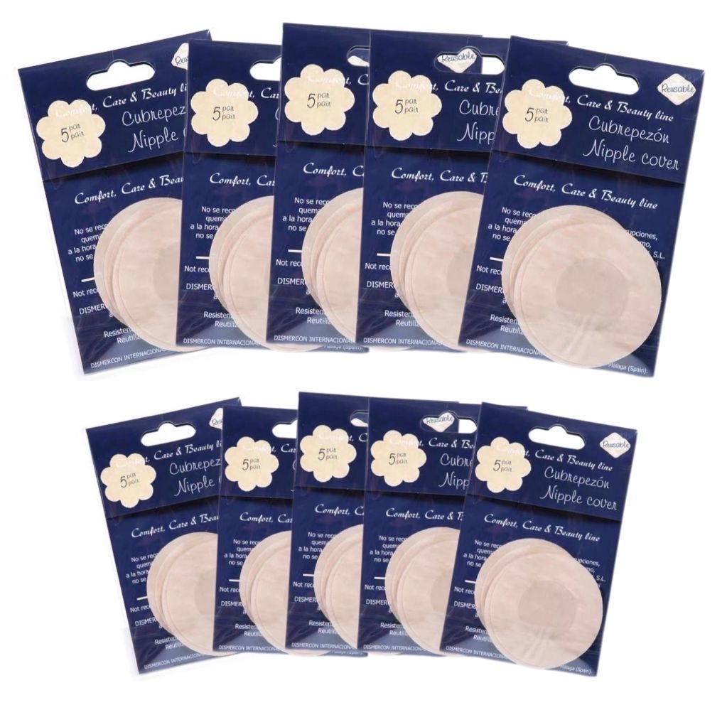 kit Até 100 Tapa-Seios Invisível Adesivo Protetor com 7,5cm de Diâmetro para Tampar Mamilos/Aureola/